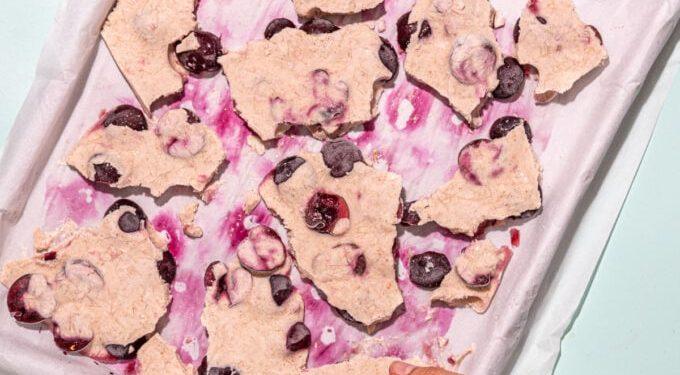 Creamy Cherry Float Frozen Yogurt Bark