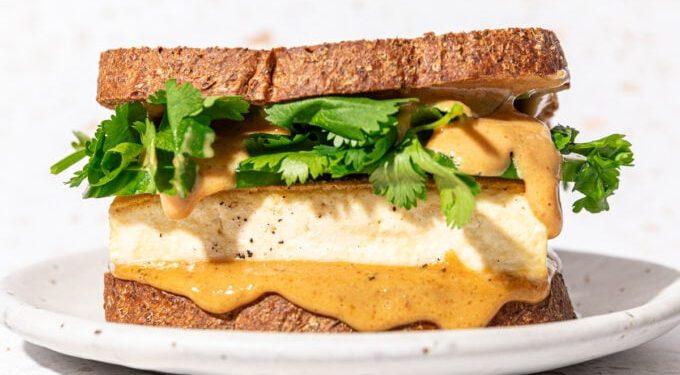 20 Minute Pan-fried Satay Tofu Sandwich